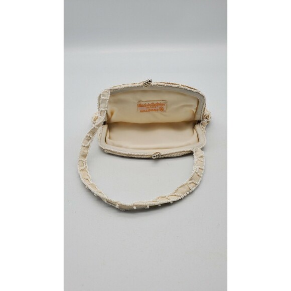 Vintage Walborg Hand Beaded Clutch Made in Belgium Cream & White Exquisite - Picture 9 of 12